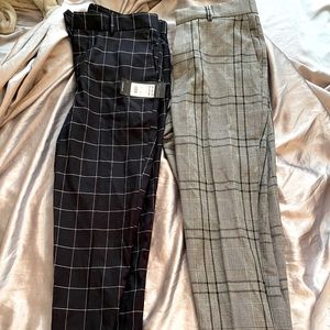 Men check stripe plaid work pants skinny (bundle)